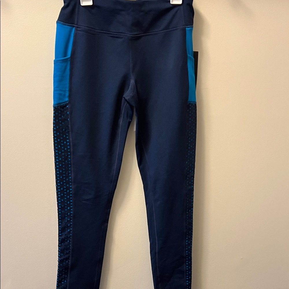 Avia Navy and Teal Girls' Athletic Leggings